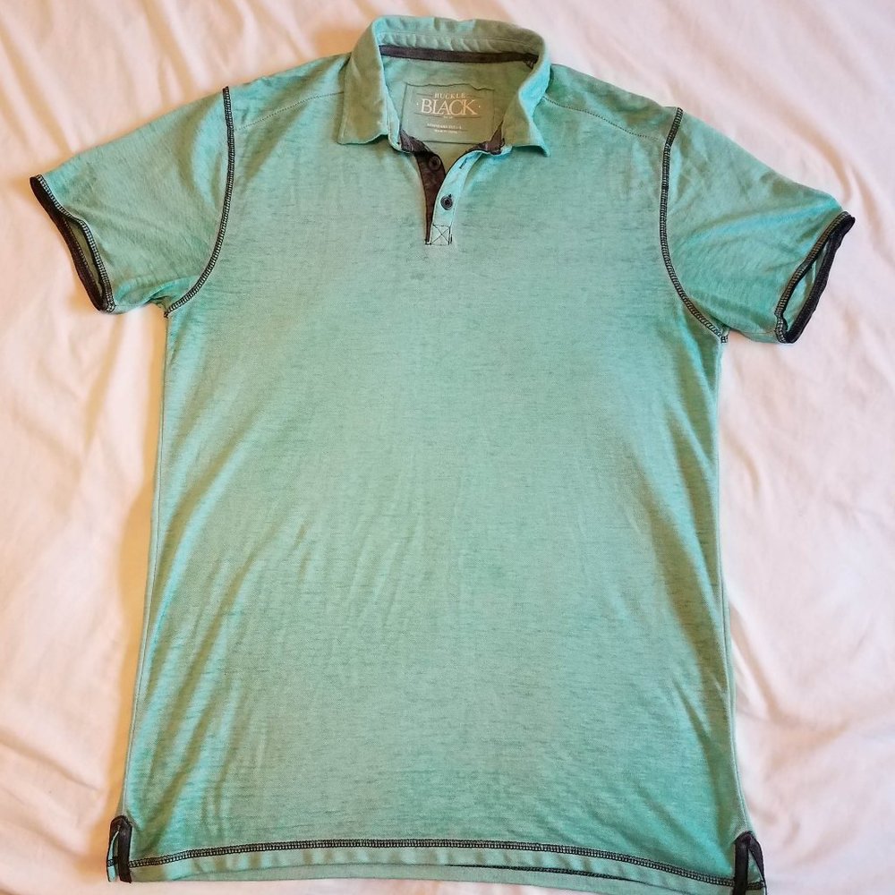 Buckle Black aqua polo shirt